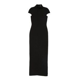 Black Maxi Mock-Neck Cap Sleeve Dress - Women